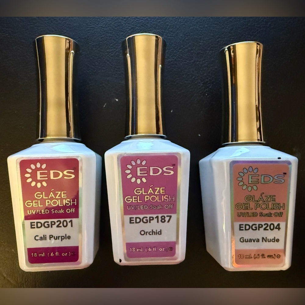EDS Glaze Gel Polish Set - Purple, Orchid, Nude
